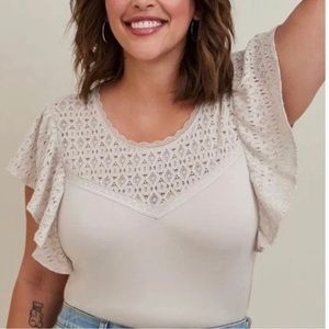 Torrid Ruffle Sleeve Top. Size 3.